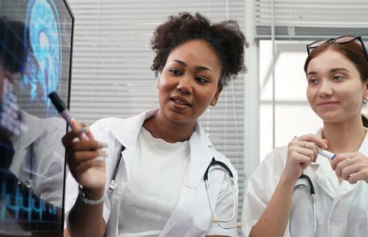 Doctors looking at x-rays
