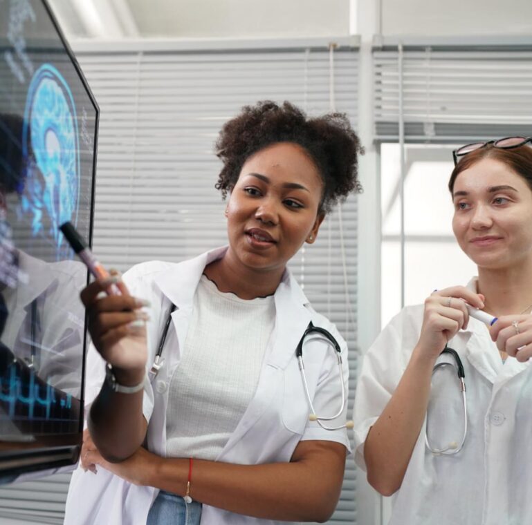 Doctors looking at x-rays